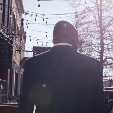 Cliff Whitby walking downtown Macon