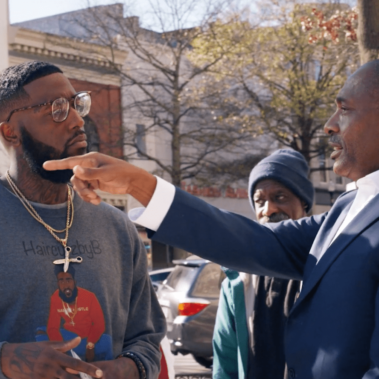 Cliff Whitby outside barbershop