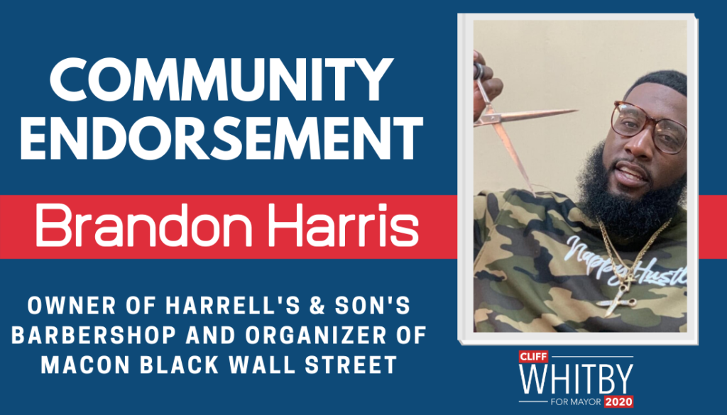 Brandon Harris - Macon Black Wall Street and Harrell's Barbershop.